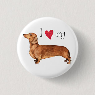 Macaron Rond 2,50 Cm J'aime mon Dachshund