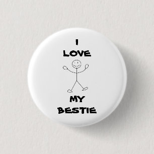 Macaron Rond 2,50 Cm J'aime mon Pin de Bestie
