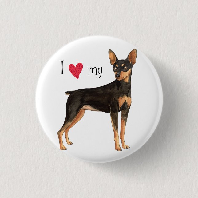 Macaron Rond 2,50 Cm J'aime mon Pin de minute (Devant)