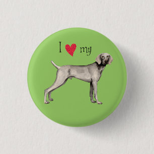 Macaron Rond 2,50 Cm J'aime mon Weimaraner
