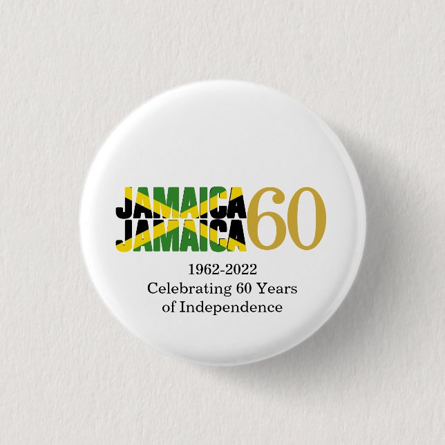 Macaron Rond 2,50 Cm JAMAICA 60e anniversaire de l'indépendance (Devant)