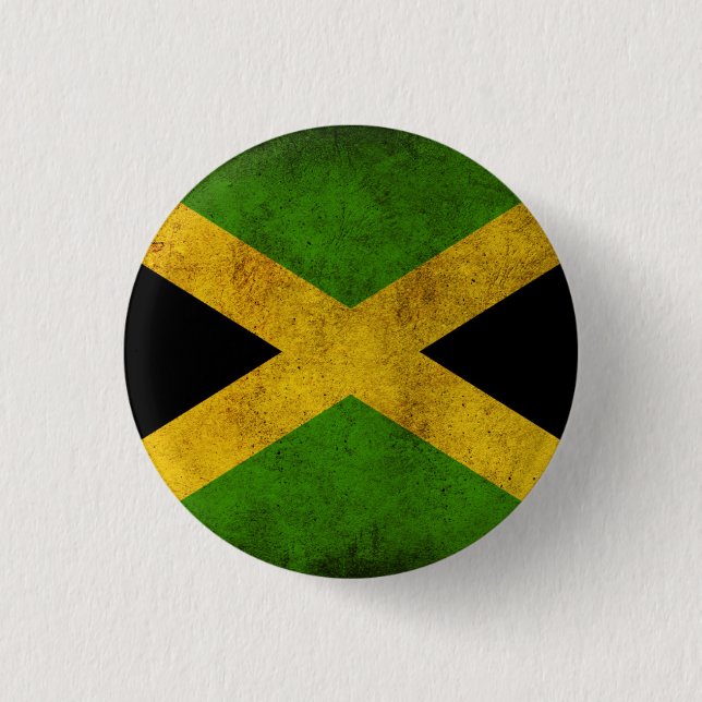 Macaron Rond 2,50 Cm Jamaica Flag - Proud Jamaicans - Rasta Button (Devant)