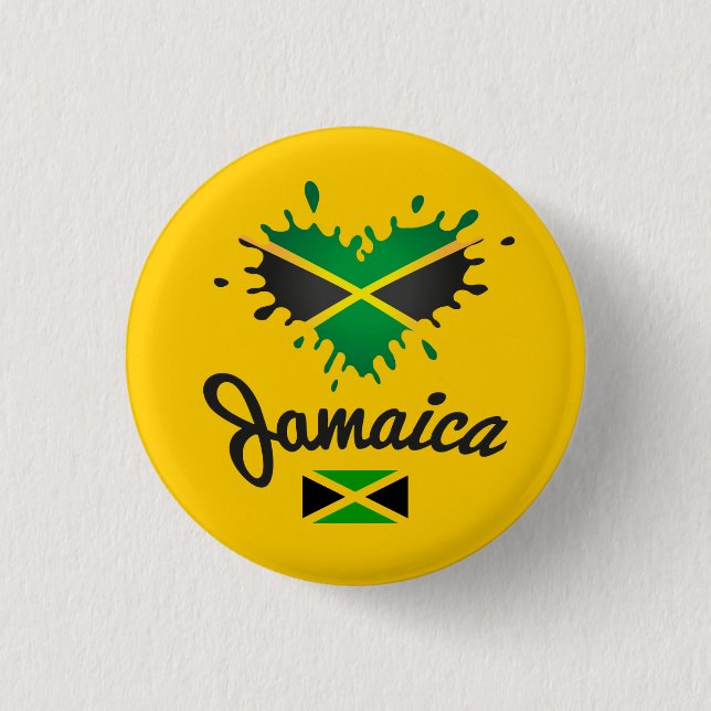 Macaron Rond 2,50 Cm Jamaïcain Love Jah Rastafari Reggae Rasta Button (Devant)