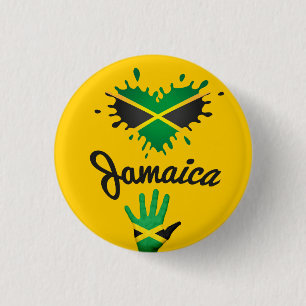 Macaron Rond 2,50 Cm Jamaïcain Love Jah Rastafari Reggae Rasta Button