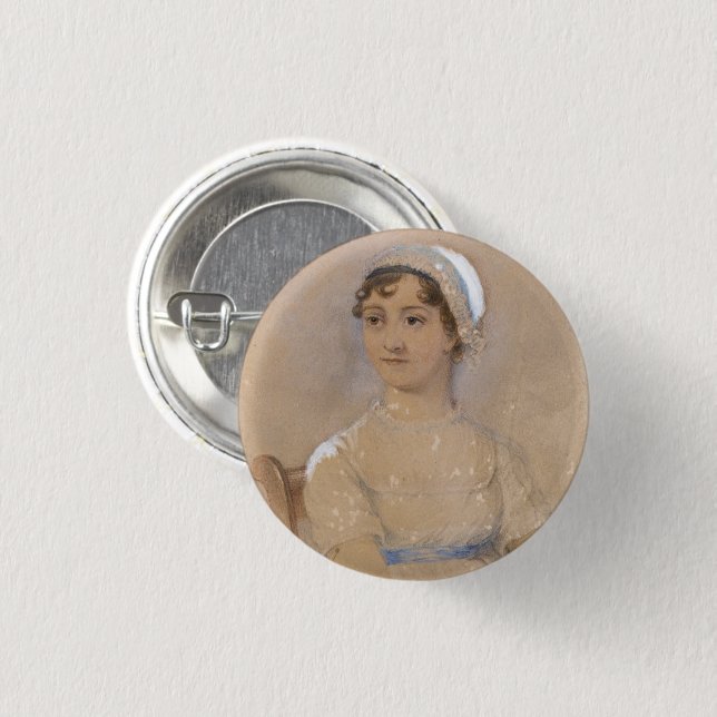 Macaron Rond 2,50 Cm Jane Austen | Bouton (Devant & derrière)