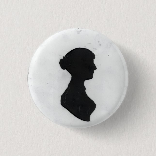 Macaron Rond 2,50 Cm Jane Austen's Silhouette on a  Keychain (Devant)