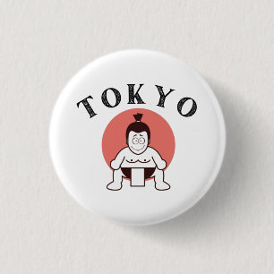 Macaron Rond 2,50 Cm Japon Sumo Tokyo - Fils du Soleil Blanc