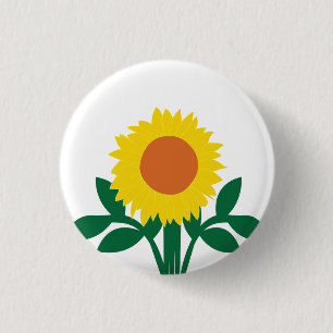 Macaron Rond 2,50 Cm Jaune floral tournesol