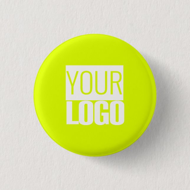 Macaron Rond 2,50 Cm jaune fluorescent - ajoutez votre logo (Devant)