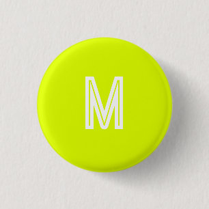Macaron Rond 2,50 Cm jaune néon - ajoutez un monogramme