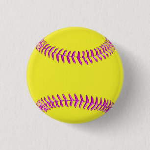 Macaron Rond 2,50 Cm Jaune Personnalisé Pins de softball Glassy Pains 