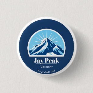 Macaron Rond 2,50 Cm Jay Peak Vermont États-Unis cadeau souvenir
