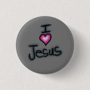 Macaron Rond 2,50 Cm Je Coeur Jésus J'aime Jésus