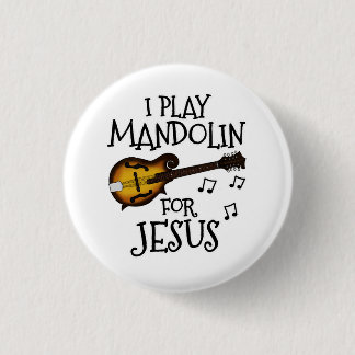 Macaron Rond 2,50 Cm Je Joue Le Mandolin Pour Jésus, Mandoliniste Chrét