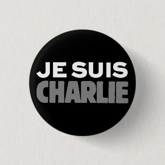 Macaron Rond 2,50 Cm Je Suis Charlie - je suis noir de Charlie