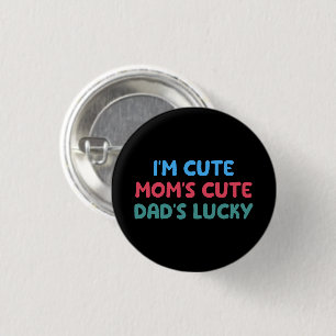 Macaron Rond 2,50 Cm Je suis la fille cool chanceuse de maman mignonne