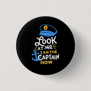 Macaron Rond 2,50 Cm Je Suis Le Capitaine Maintenant Bateau Capitaine C