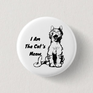 Macaron Rond 2,50 Cm Je suis le chat Meow Funny Cat