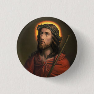 Macaron Rond 2,50 Cm Jésus-Christ avec la Couronne d'épines