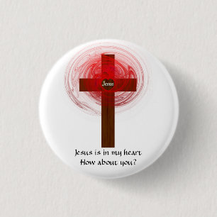 Macaron Rond 2,50 Cm Jésus Est Dans Mon Coeur