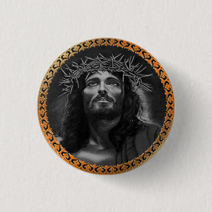 Macaron Rond 2,50 Cm Jésus regardant dans les cieux