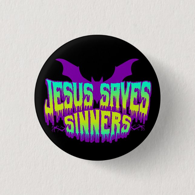 Macaron Rond 2,50 Cm Jesus Saves Goths Button (Devant)
