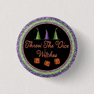 Macaron Rond 2,50 Cm  Jetez Les Sorcières De Dice Halloween Sparkle Bu