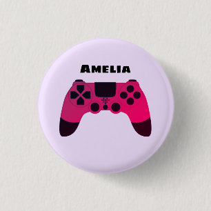Macaron Rond 2,50 Cm Jeux vidéo de contrôleur de jeu Nom du joueur Nerd