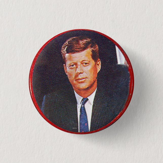 Macaron Rond 2,50 Cm JFK inaugural - bouton (Devant)