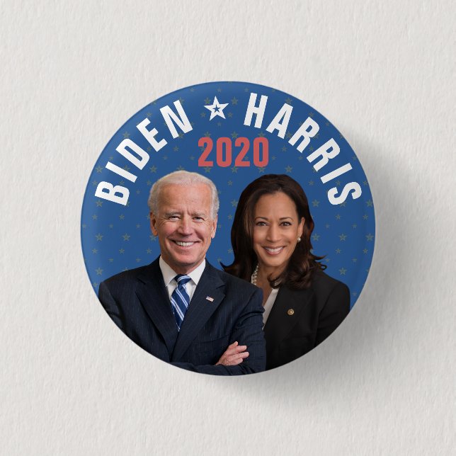 Macaron Rond 2,50 Cm Joe Biden Kamala Harris Président Vice-2020 Photos (Devant)