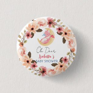 Macaron Rond 2,50 Cm Joli baby shower fleur sauvage de dinosaure dragon