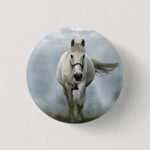 Macaron Rond 2,50 Cm Joli Cheval Blanc Nuage Photo
