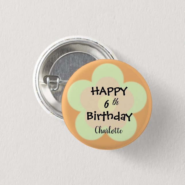 Macaron Rond 2,50 Cm Joli été Daisy fleur pétale dégradé Anniversaire (Devant & derrière)