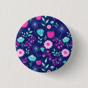 Macaron Rond 2,50 Cm Joli motif floral de fond