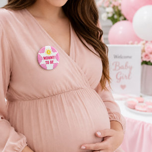 Macaron Rond 2,50 Cm Jolie Cloud Rose Aquarelle Maman Futur Bébé Shower
