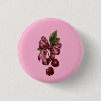 Macaron Rond 2,50 Cm Jolie Coquette Cerise Ruban Rose Esthétique