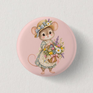 Macaron Rond 2,50 Cm Jolie Souris des Bois – Illustration de Jardin de
