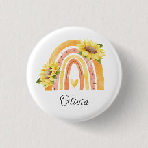 Jolie tournesol coloré Jaune Arc-en-ciel Girls Nom