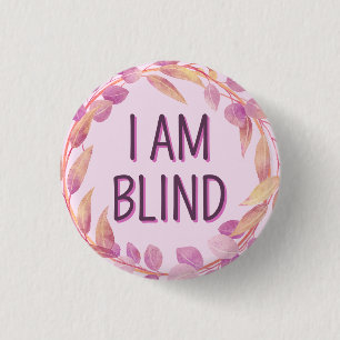 Macaron Rond 2,50 Cm Jolies Feuilles Botaniques Roses Je Suis Aveugle