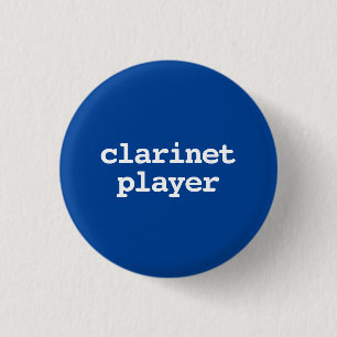 Macaron Rond 2,50 Cm joueur de clarinette typographie Bouton