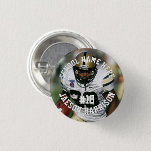 Macaron Rond 2,50 Cm Joueur de football Ajouter un nom Équipe et photo