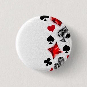 Macaron Rond 2,50 Cm Joueur de poker Joueur de cartes de jouer costumes
