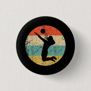 Macaron Rond 2,50 Cm Joueur de volley-ball vintage