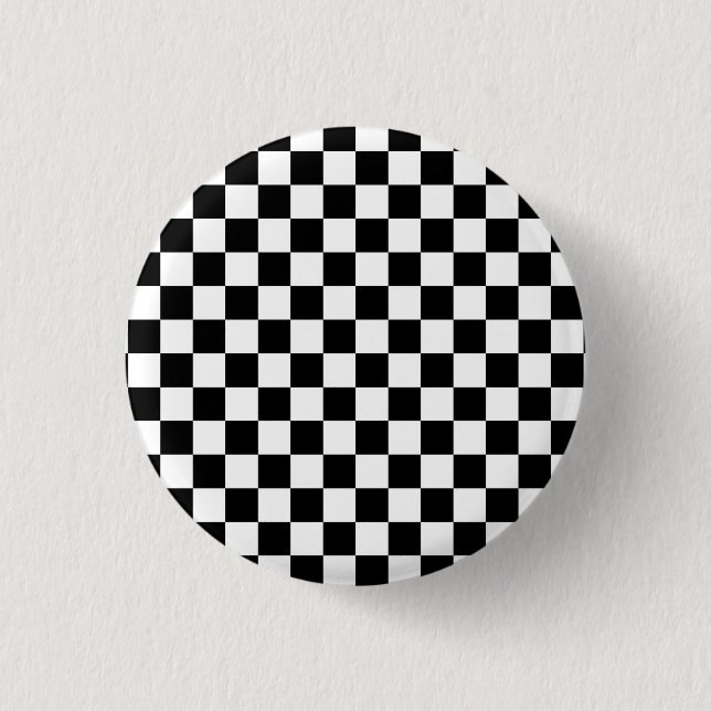 Macaron Rond 2,50 Cm Joueurs d'échecs noir et blanc (Devant)