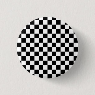 Macaron Rond 2,50 Cm Joueurs d'échecs noir et blanc