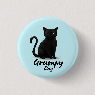 Macaron Rond 2,50 Cm Jour de grumeaux avec chat noir