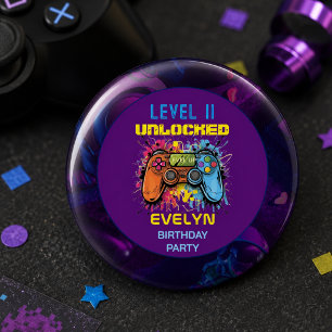 Macaron Rond 2,50 Cm Jour de jeu Niveau supérieur Anniversaire de jeu v