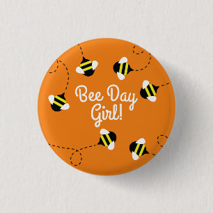 Macaron Rond 2,50 Cm Jour de l'abeille 1er Anniversaire Bouton