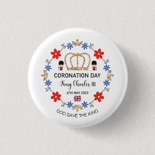 Macaron Rond 2,50 Cm Jour du couronnement 2023 King Charles III Personn