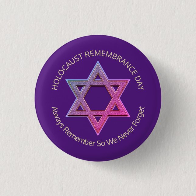 Macaron Rond 2,50 Cm Jour du souvenir de l'Holocauste (Devant)